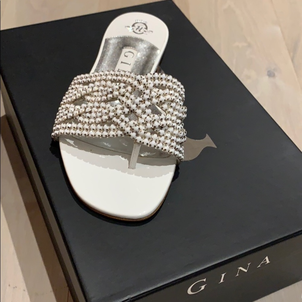 Gina shoes white Swarovski sandals.